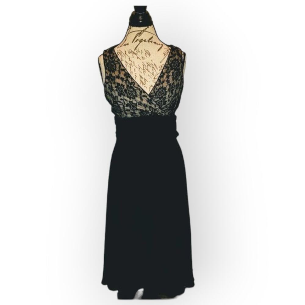 Vintage Scarlett women's beaded dress sz 14 black, EUC
